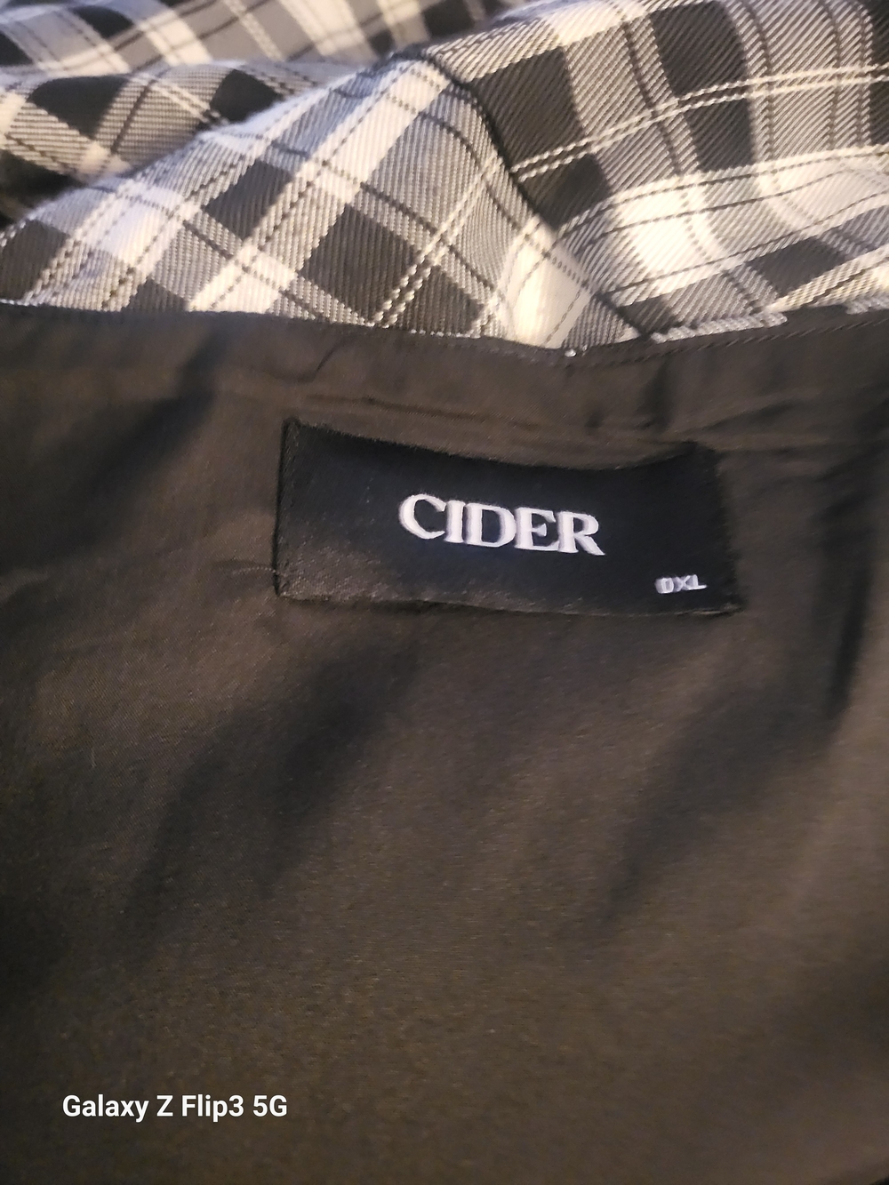 Cider Plaid Asymmetric Side Buckle Mini Dress Black White Square Neck 0XL Plus. - Picture 11 of 13